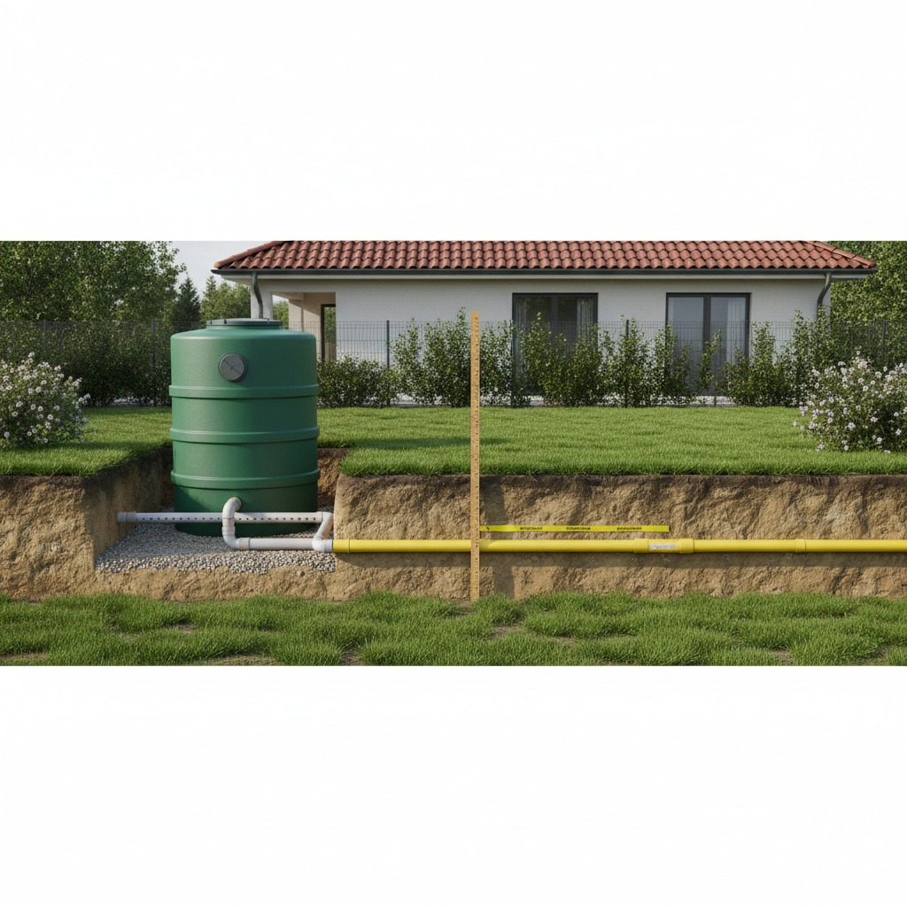 фото Септик и газопровод: безопасное расстояние и правила размещения