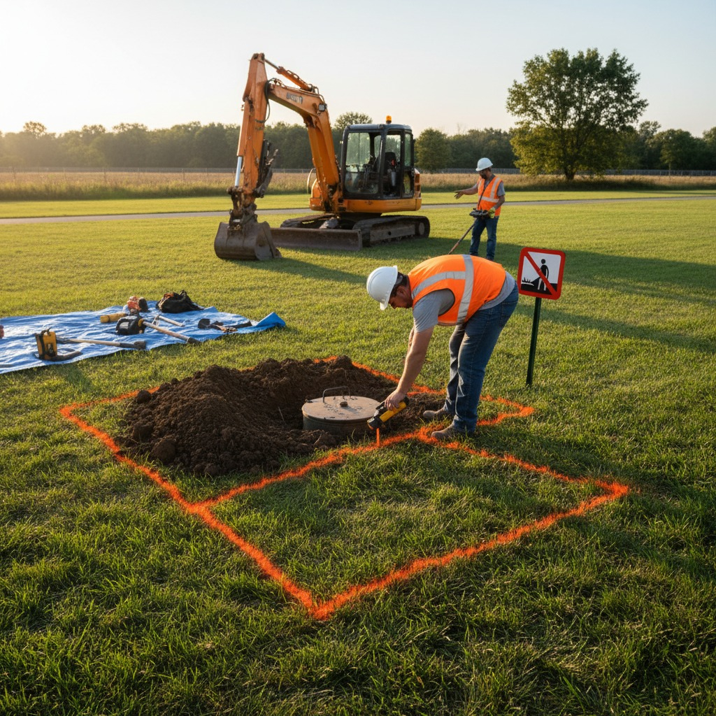 фото Как не повредить септик при земляных работах на участке