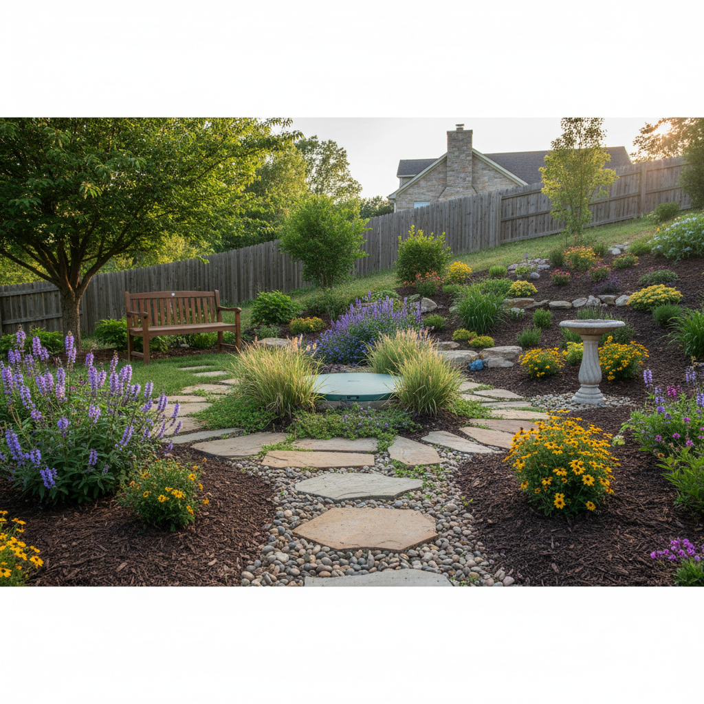 фото Септик и ландшафтный дизайн: как замаскировать оборудование, сохранив доступ