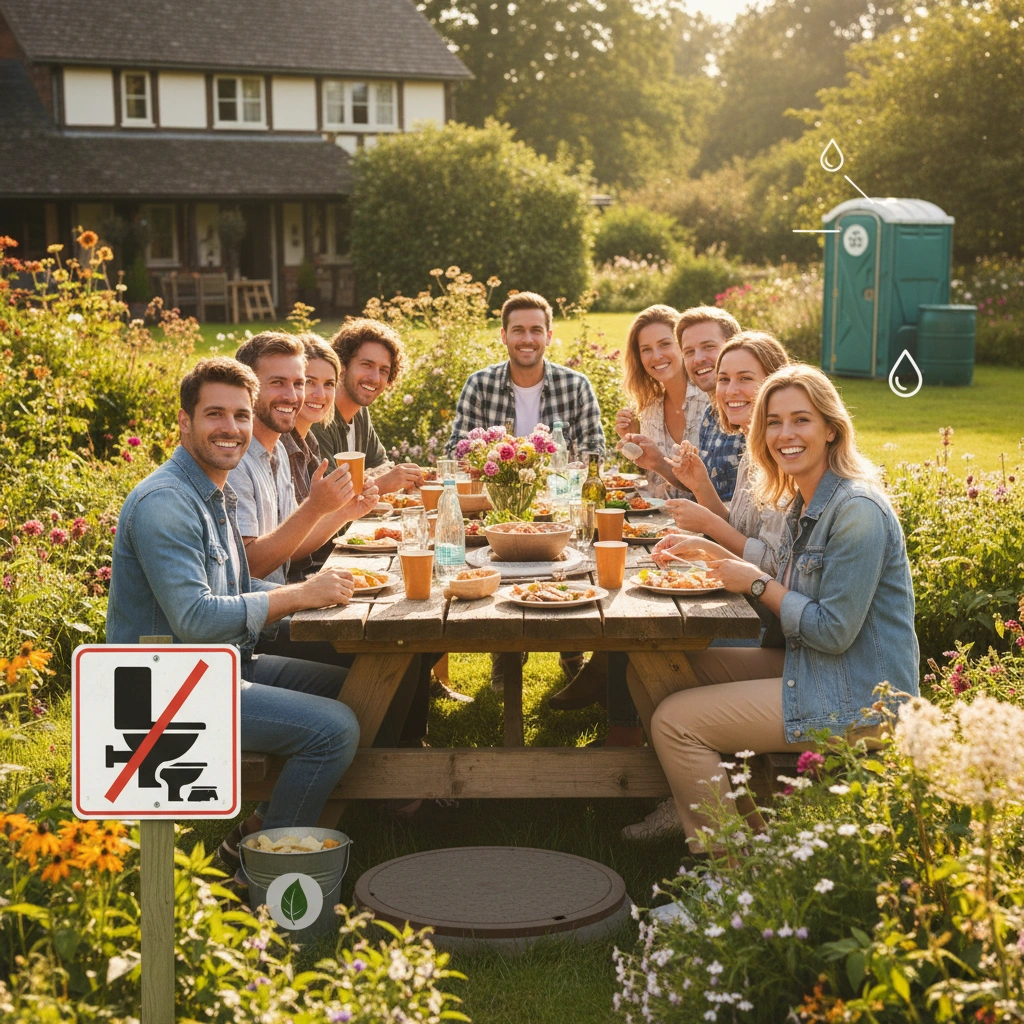 фото Как не перегрузить септик при большом количестве гостей — лайфхаки для дачи