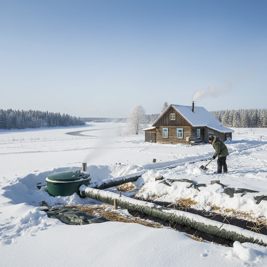 фото Зимняя эксплуатация септика: как не остаться без канализации в морозы