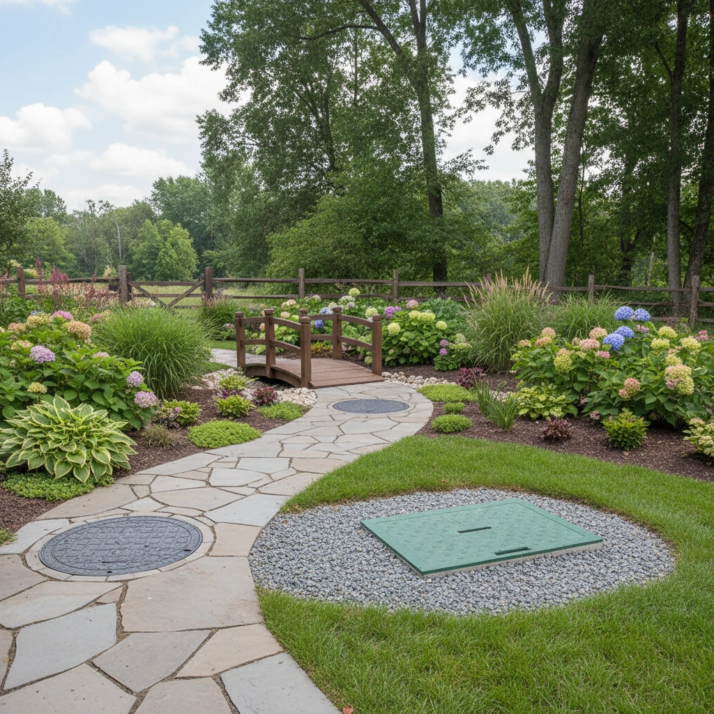 фото Садовые дорожки и септик: как не перекрыть доступ к люкам