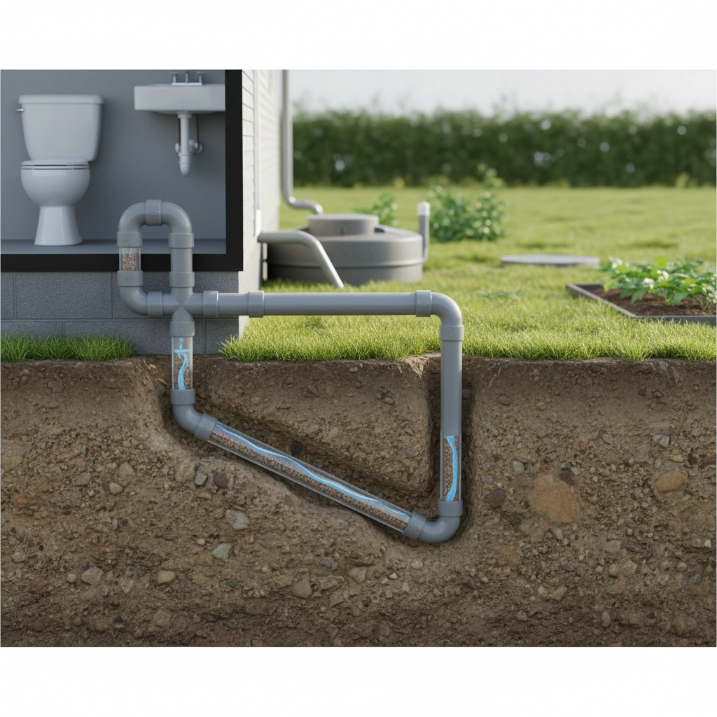 фото Правильный уклон канализационных труб: почему это критично при подключении